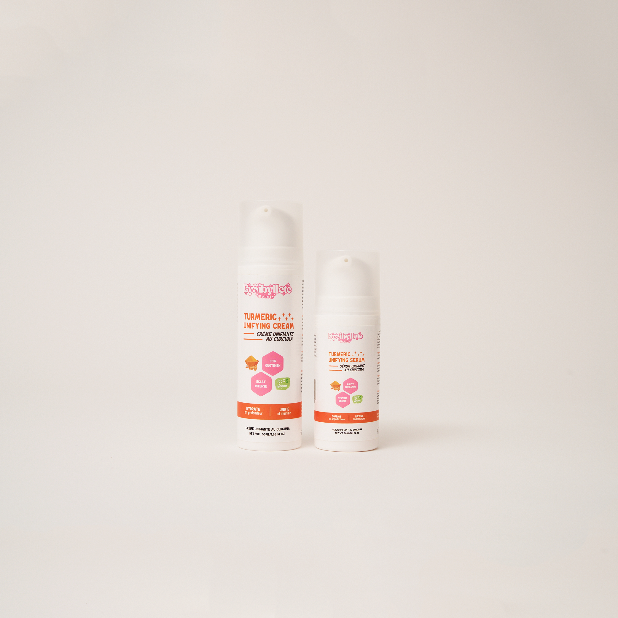 crème et sérum unifiant au curcuma Bysibyllete beauty